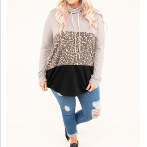 Chic Soul Leopard Tunic Sweatshirt